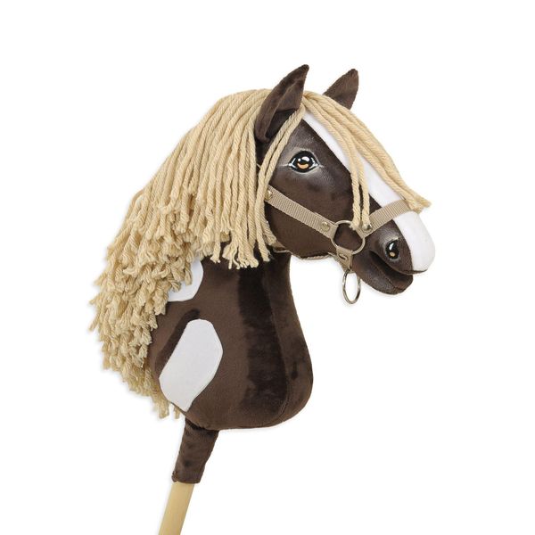 Cavallo Hobby Horse Large Premium - Cavallo Western Iv Baio Scuro Con Criniera Chiara A3-image