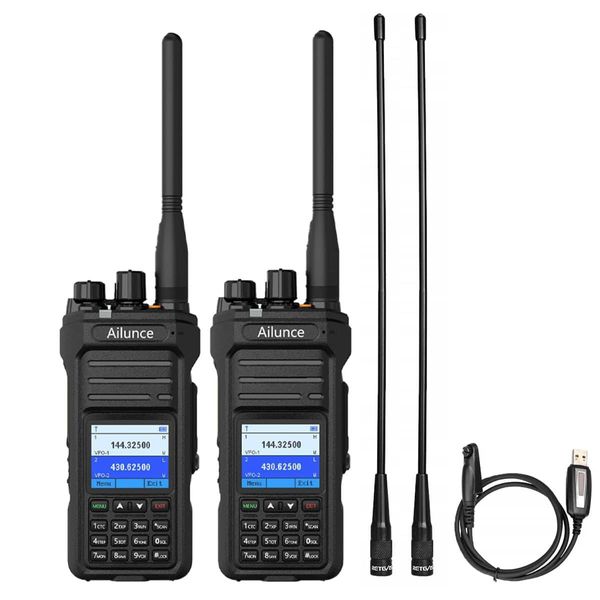 Retevis Ailunce HA1UV Set Radio, 2M/70Cm Dual Band, Impermeabile IP67, Batteria 2800Mah, Radio Amatoriale USB-C Ricaricabile Per Escursioni Di Emergenza-image