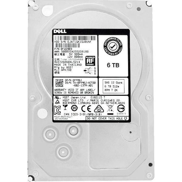Disco Rigido Dell HUS726060AL5214 6TB 7200Rpm Sas 3,5'' Pollici 0PYM8J-image