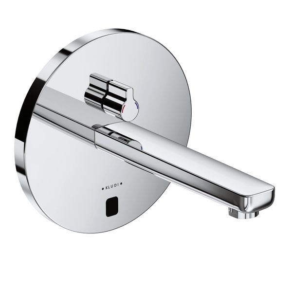 Kludi Zenta Sl E Robinetterie De Lavabo éLectronique, Saillie 190Mm, Rosace Ronde, 5 L/Min, Alimentation éLectrique Ou Par Pile, Chrome, 3850105, 3850105-image