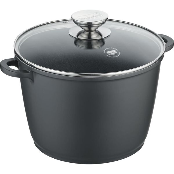 Berndes Vario Click Induction Pentola Per Verdure Con Coperchio In Vetro, Pentola Con Coperchio, Rivestimento Antiaderente, Alluminio Fuso, Nero, Ø 28 Cm, 031187-image