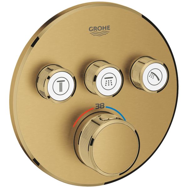 Thermostat Grohe Grohtherm Smartcontrol Avec Trois Vannes D'arrêT, Rosette Murale Ronde, 29121GN0, 29121GN0-image