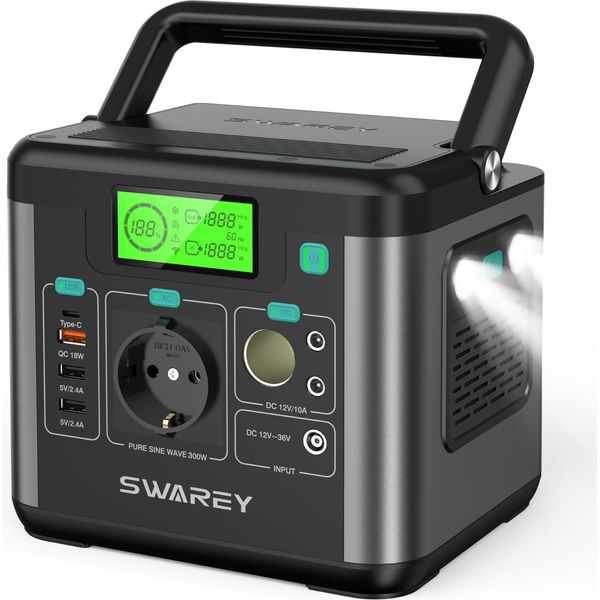 300W (Picco 600W) Stazione Di Alimentazione Portatile Stazione Di Alimentazione 222Wh Generatore Solare, Generatore Di Accumulo Solare Generatore Della Batteria Della Banca Di Potere-image