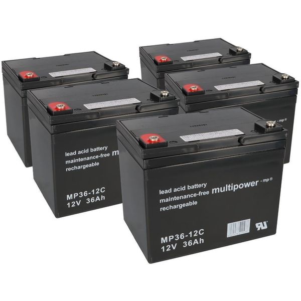 Batteria Compatibile Con Scooter Elettrico E Scooter Scooter Elettrico 60V 5X 12V 36Ah Piombo Mp-image