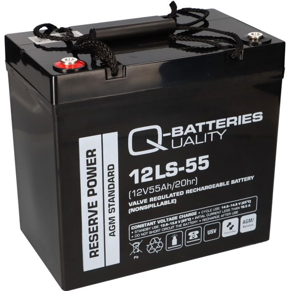 Q-Batteries 12LS-55 / 12V - 55Ah Batteria Al Piombo Acido Di Tipo Standard Agm Vrla Tipo 10 Anni-image