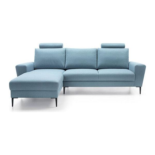 Divano Ad Angolo Divano Ad Angolo Imbottito Blu-Grigio Recamiere Sinistra-image
