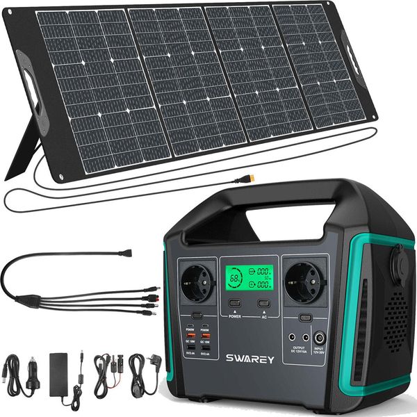 Powerbank Swarey Power Station Generatore Solare Da 1000W + Pannello Solare Da 200W-image