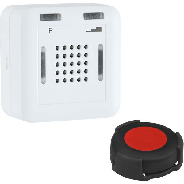 Set Di Chiamata Infermiera Eldat Con Pulsante Di Chiamata D'emergenza: Chiamata D'emergenza A Domicilio Senza Funzione Di Riconoscimento Con Trasmettitore Di Chiamata D'emergenza Radio Stazionario Impermeabile E Supporto Per Trasmettitore Per L'assistenza Domiciliare Agli Anziani; Pulsante Di Allarme Sos-image