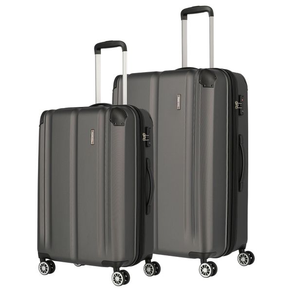 Travelite City 4W Trolley Espandibile L / Espandibile M Anthrazit Dunkelgrau 78Cm-image