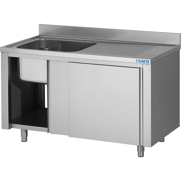 Lavello Saro Con Vasca 700X700X850Mm Ante E Basamento In Acciaio Inox-image