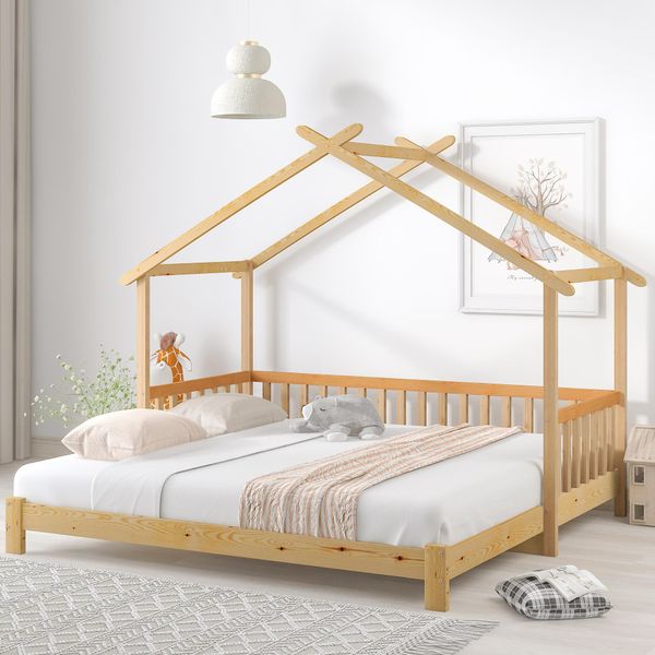 Letto In Legno Massiccio Flieks Letto Per Bambini Allungabile Casa Letto Letto Singolo E Letto Matrimoniale, 90X200Cm/180X200Cm Letto In Legno Letto Per La Camera Dei Bambini-image