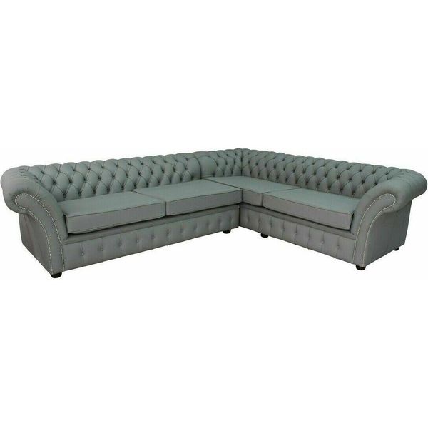 Divano Angolare Grigio Chesterfield Divano In Pelle Divani Imbottiti Sedile Angolare Set Divani-image