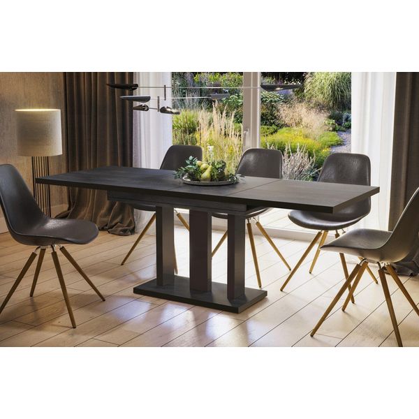 Endo-MöBel Tavolo Da Pranzo Appia Special 130 - 210 Cm Bicolore Tavolo A Colonna Allungabile Tavolo Da Cucina (Cemento Scuro)-image