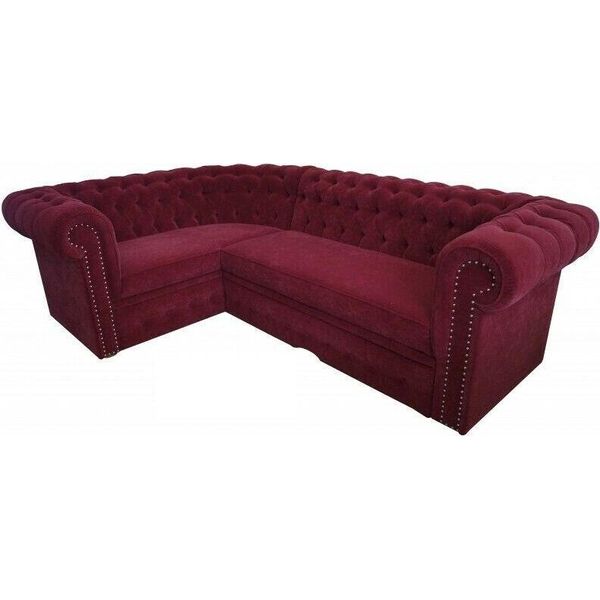 Divano Angolare Chesterfield Imbottito Set Divano Angolare Sedute Imbottite In Velluto Divani Angolari Nuovo-image