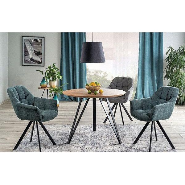 Tavolo Da Pranzo Tavolo Da Cucina Tetis 100X100X76Cm Rovere Nero-image