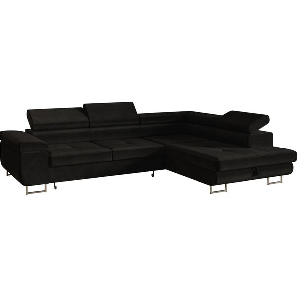 Divano Angolare A L, Con Funzione Letto, Con Rete, Divano Letto Estraibile, Divano Letto, Divano Angolare, Indipendente, Letto Per Ospiti, Mobili Per Il Soggiorno, Destra, 275X202 Cm, Blu Scuro-image