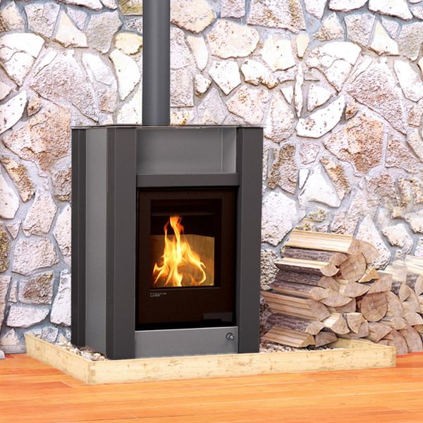 Termocamino Hs Flamingo Aquaflam Vario Lend 11/7 Kw - Grigio-image