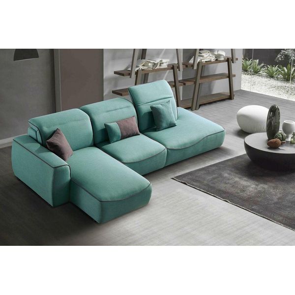Design Italiano Divano Angolare Seduta Imbottitura Set Angolare Divano Angolare Divano Tessile Angolare-image