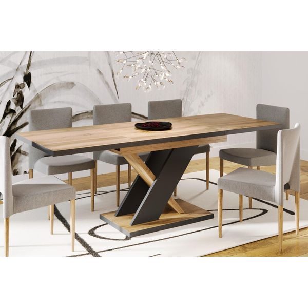 Tavolo Da Pranzo Endo-MöBel Next 140Cm - 220Cm Tavolo Da Cucina Allungabile Wotan In Rovere Nero-image