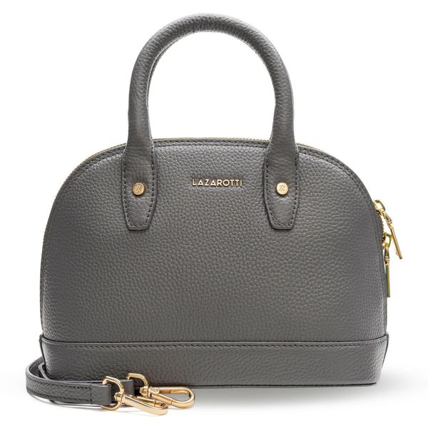 Lazarotti Pelle Borsetta Borsa A Tracolla Bologna Leather Handbag Grey 2 Grigio-image