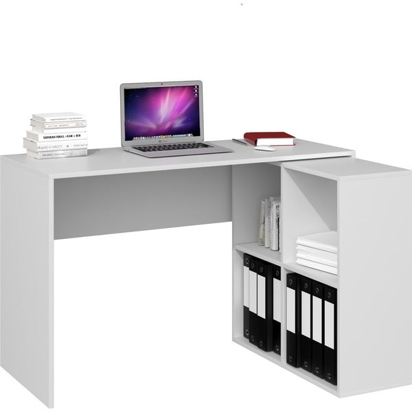 Scrivania Con Scansia Elbe - Bianco Opaco-image