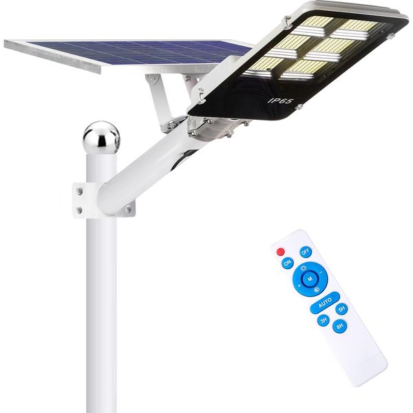 Lampione Solare 462 Led Luce Solare 40000Lm IP65 Impermeabile Lampada Solare Dimmerabile Con Telecomando Per Giardino Esterno Terrazzo Parcheggio-image