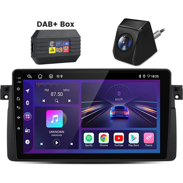 Android13 1+32G Carplay Dab+ Radio 4Kern FüR Bmw 3Er E46 1998-2006 Gps 9''Navi Bt Camera Swc Wifi 2DIN-image