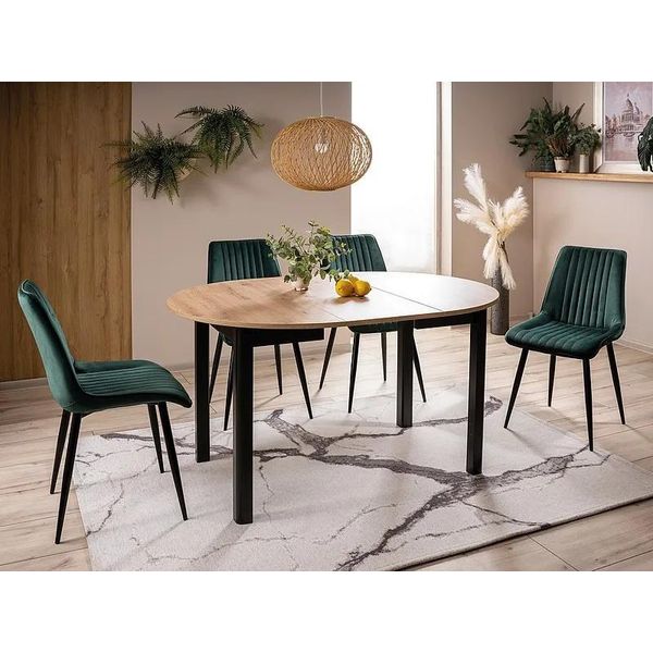 Tavolo Da Pranzo Allungabile Emerson - Rovere Artisan / Nero-image