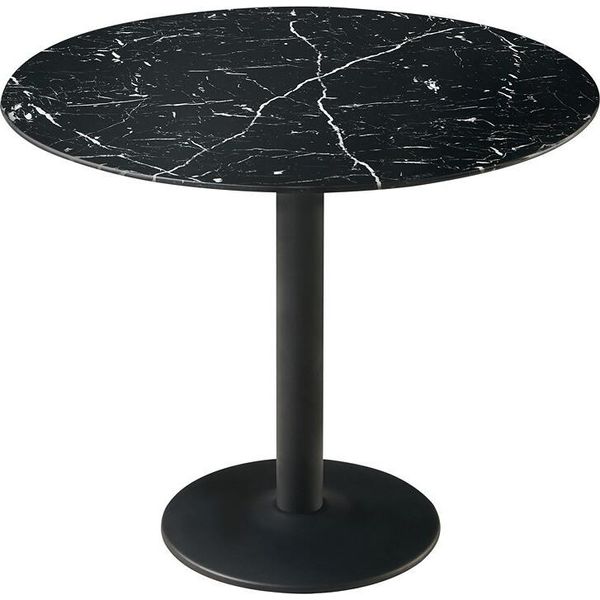 Tavolo Da Pranzo Casadolce Tasini, Ø90X75 Cm, Nero, Vetro E Metallo, Portata 30 Kg-image