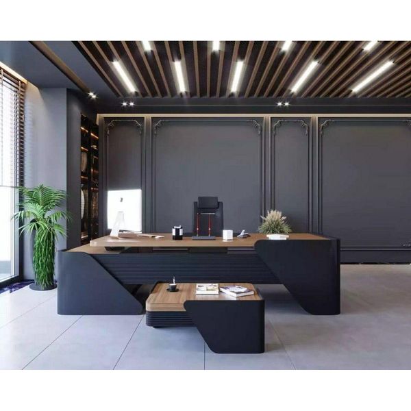 Scrivania Di Lusso + Tavolino 2 Pezzi In Legno Jvmoebel-image