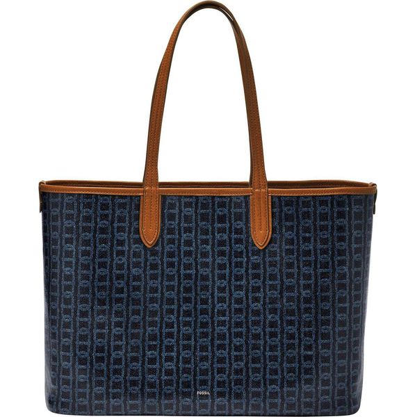 Fossil Borsa A Tracolla Borsa Shopper Williamson Tote Bag Blue Print Blu Scuro-image