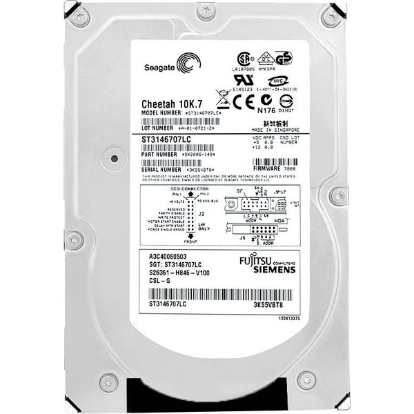 Disco Rigido Fujitsu ST3146707LC 146GB 10000Rpm Scsi 80PIN 3,5" Pollici A3C40060503"-image