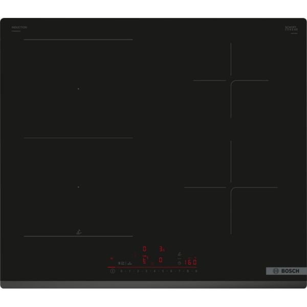 Piano Cottura In Vetrovetroceramica Da 60 Cm 4 Fuochi 6900W Nero Bosch Pvs63Khc1E-image