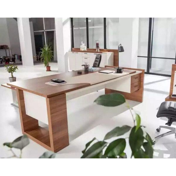 Scrivania Mobili Da Ufficio Di Lusso In Legno Marrone Jvmoebel-image