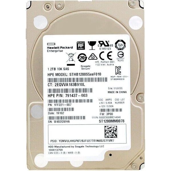 Disco Rigido Hp 1.2 Tb Sthb1200S5Xef010 10 000Rpm Sas Iii 2,5'' 791437-003-image