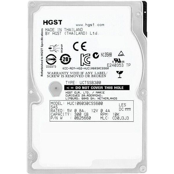 Disco Rigido Hgst 300Gb HUC106030CSS600 10000Rpm Sas Ii 2,5'' Pollici-image