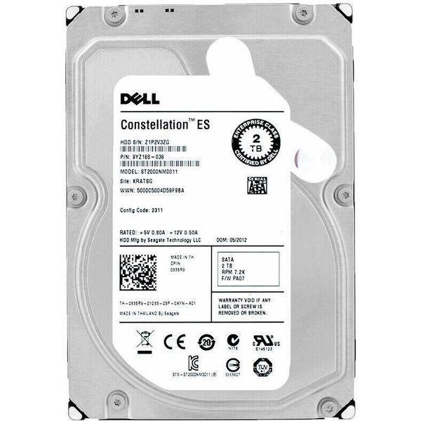 Disco Rigido Dell 2TB ST2000NM0011 64MB Cache 7200Rpm Sata Iii 3,5" Pollici 0835R9"-image