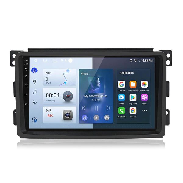 9''Carplay 2+64G Dab Swc Android13 Navi Autoradio Per Smart Fortwo 2005-2010 Gps Bt Wifi Dsp Rds 4Kern 2Din-image
