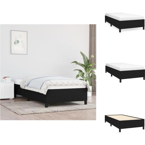 Vidaxl Struttura Letto Nera 80X200 Cm In Tessuto - Letti E Strutture Letto-image