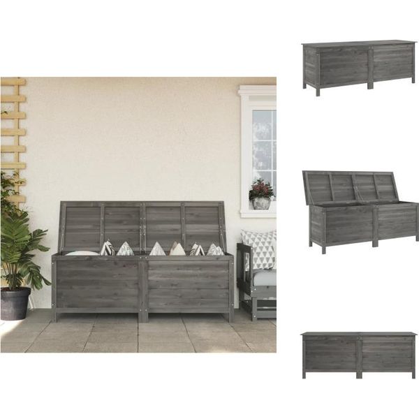 Vidaxl Cassapanca Da Giardino Antracite 150X50X56,5 Cm In Legno Massiccio Di Abete - Cassette Da Giardino-image