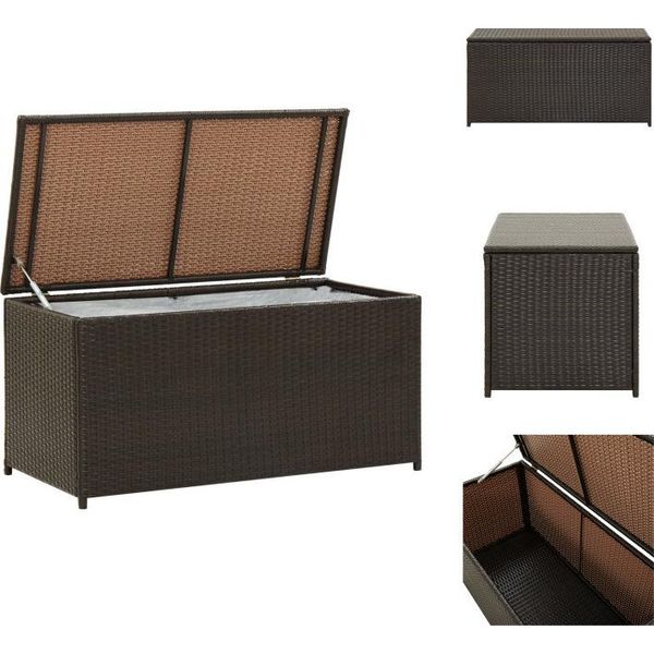 Vidaxl Cassetta Da Giardino In Poly Rattan 100X50X50 Cm Brown - Cassette Da Giardino-image