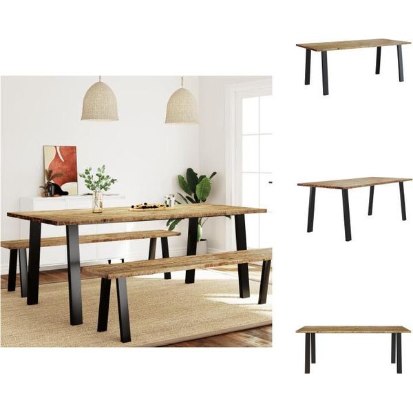 Vidaxl Tavolo Da Pranzo 200X90X75 Cm In Legno Massiccio Di Acacia - Tavoli Da Pranzo-image