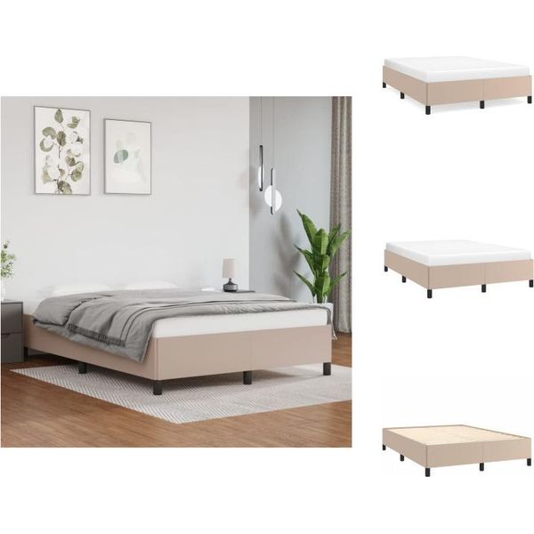 Vidaxl Struttura Letto Cappuccino-Marrone 140X190 Cm In Pelle Finta - Letti E Strutture Letto-image