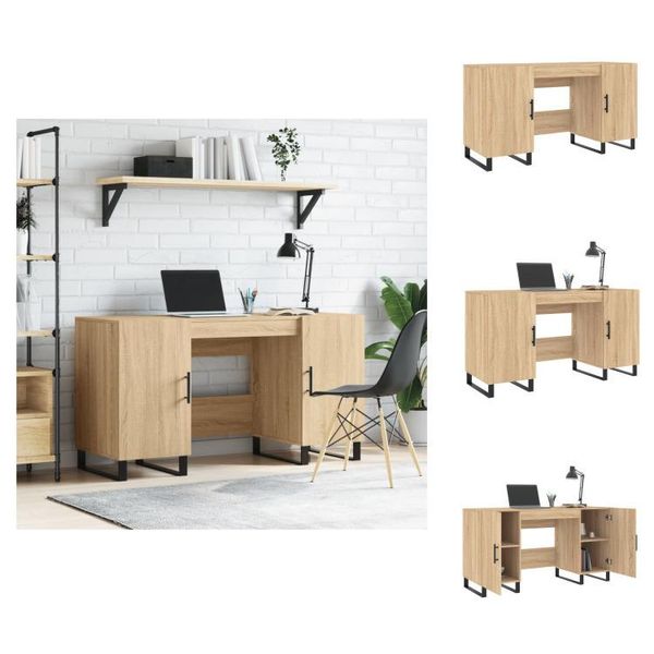 Vidaxl Scrivania Rovere Sonoma 140X50X75 Cm Materiale A Base Di Legno - Scrivanie-image