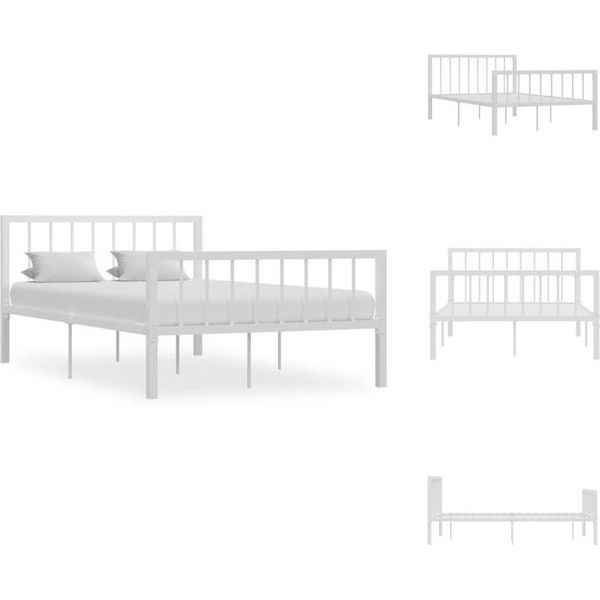 Vidaxl Struttura Letto In Metallo Bianco 120X200 Cm - Letti E Strutture Letto-image
