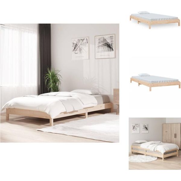 Vidaxl Letto Impilabile 100X200 Cm In Pino Massiccio - Letti E Strutture Letto-image