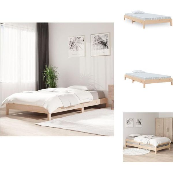 Vidaxl Letto Impilabile 90X190 Cm In Pino Massiccio - Letti E Strutture Letto-image