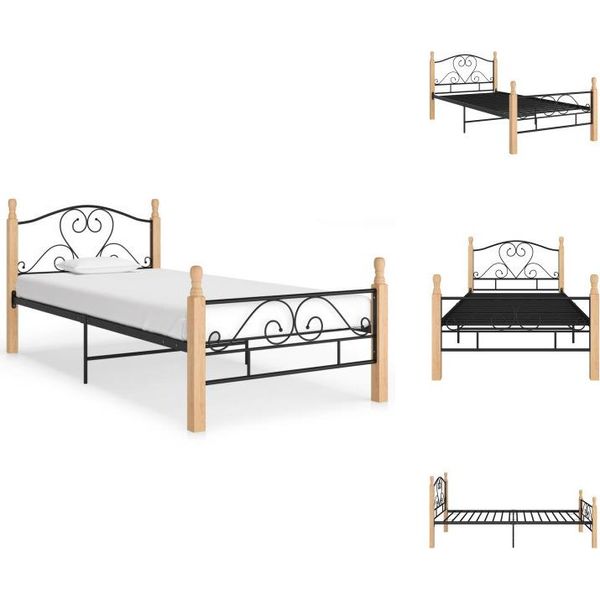 Vidaxl Struttura Letto In Metallo Nero 90X200 Cm - Letti E Strutture Letto-image