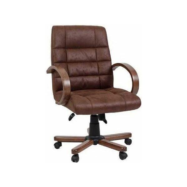 Poltrona Computer Marrone Poltrona Direzionale Rivestimento In Pelle Finta Imbottitura Ufficio Sedie Girevoli Jvmoebel-image