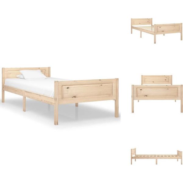 Vidaxl Letto In Legno Massiccio Di Pino 100X200 Cm - Letti E Strutture Letto-image